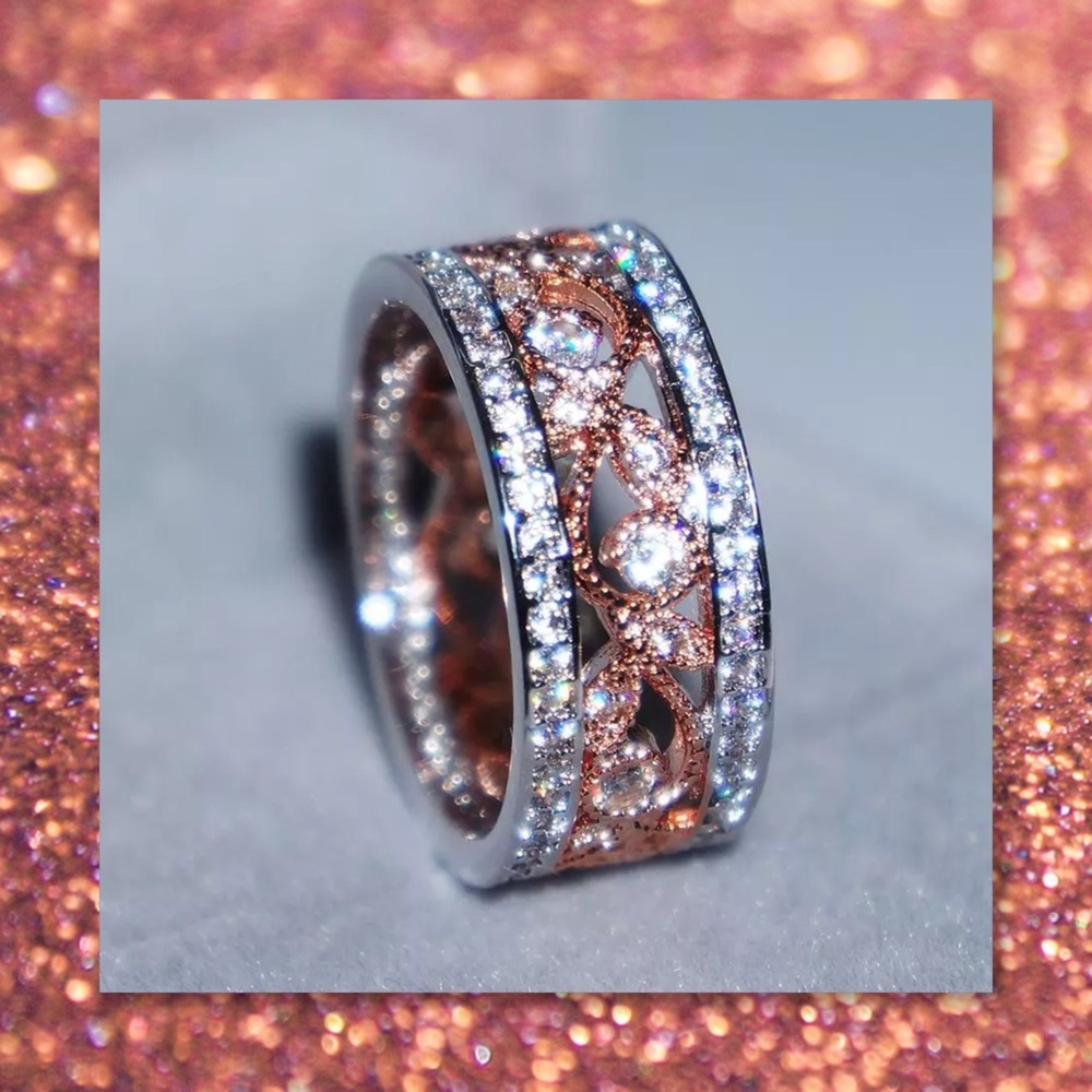 5⭐️RATED🆕18k Rose Gold & Silver Filled Zircon - Picture 2 of 5